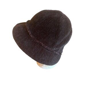 APT.9 Womens Black Knit Bucket Hat With Braided Trim One Size